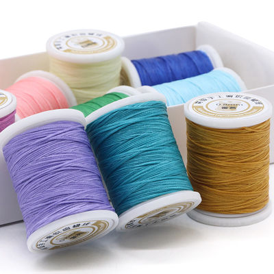 Poliéster/Material cerado 0,8 mm 50 m hilo de costura plano cerado para costura de cuero