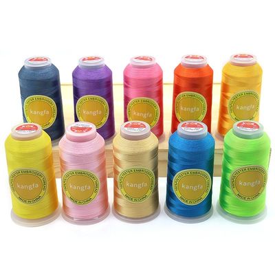 120D teñido 720 colores 4000 yardas de poliéster hilo de bordado para el patrón teñido por máquina
