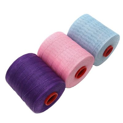 Kangfa 0,8 mm 1,0 mm hilo de cuero cosido a mano hilo de cera plana hilo de poliéster hilo de costura encerado
