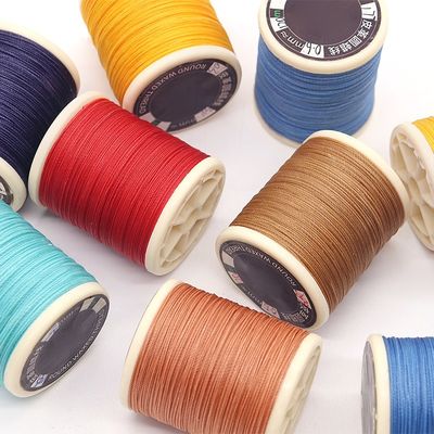 30 g 0,6 mm Cored de alta resistencia para coser cuero 70m poliéster unido hilo redondo encerado
