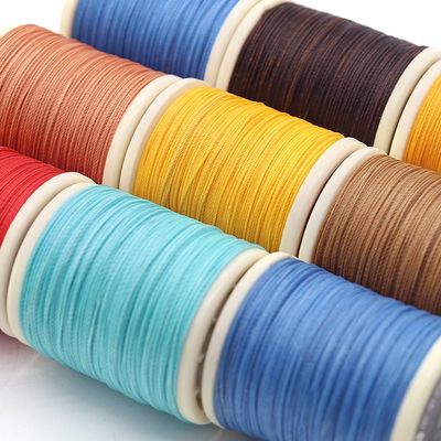 30 g 0,6 mm Cored de alta resistencia para coser cuero 70m poliéster unido hilo redondo encerado
