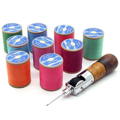 Poliéster 0,8 mm hilo de cera plana para coser a mano cuero bricolaje pequeño hilo manual de rollo