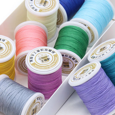 Poliéster/Material cerado 0,8 mm 50 m hilo de costura plano cerado para costura de cuero