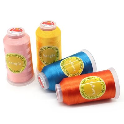 120D teñido 720 colores 4000 yardas de poliéster hilo de bordado para el patrón teñido por máquina