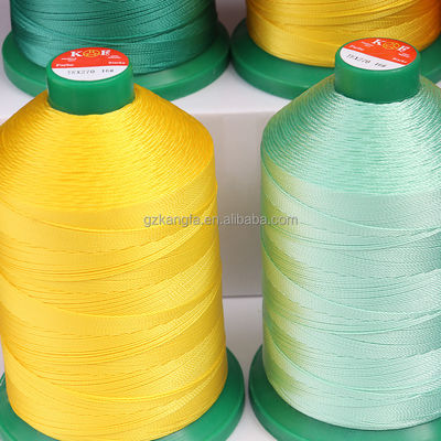 Alta resistencia a la tracción 100% TEX270 840D/3 400g Filamento de costura de poliéster para cuero duradero