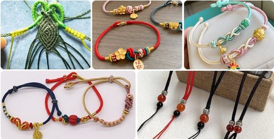 Muestra de hilo de poliéster Boho 210D ecológico para uso en máquinas de coser tejidas a mano