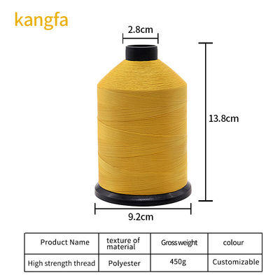 Tex 135 A prueba de UV 16 oz Filamento de costura unido Filamento de poliéster unido Peso / cono 450g