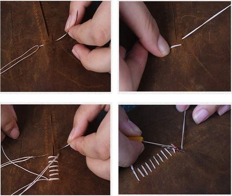 0.8mm Diámetro 100% de cuero de poliéster de costura de hilo encerado Conjunto de 12 para bricolaje hecho a mano