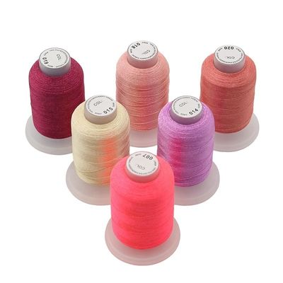 Filamento de bordado por máquina 60wt 40wt Poliéster multicolor 120d/2 1000m para bordado