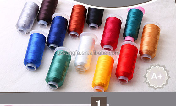 100% de poliéster Kangfa venta de color de seda bordado de costura hilo 120D/2 MERCERIZADO