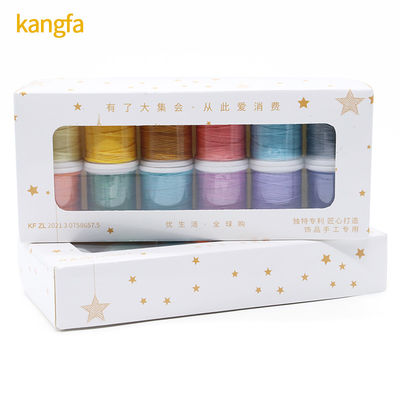 hilo de costura de cera plana para costura de cuero 0,8 mm 50 metros hilo de cera 12 colores por juego