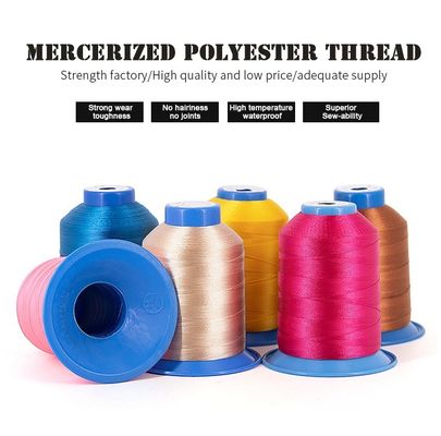 Tex70 80 90 hilo de costura de poliéster de alta resistencia para costura de cuero 0,35 mm de diámetro