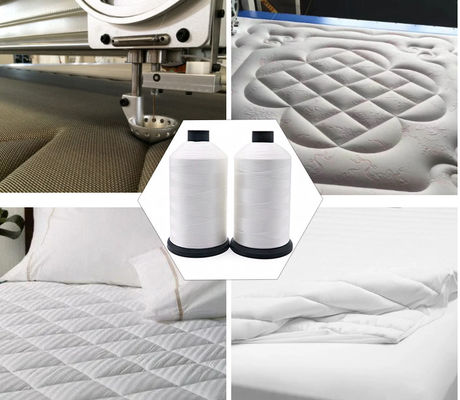 Tiempo de entrega de muestras rápido 210d/3 hilo de costura de poliéster blanco para máquina de colchas