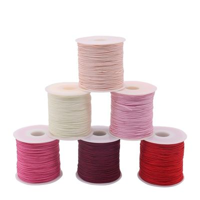 Cordón de brazalete de cuerda trenzada de nudo de nylon de un solo color para perlas y accesorios