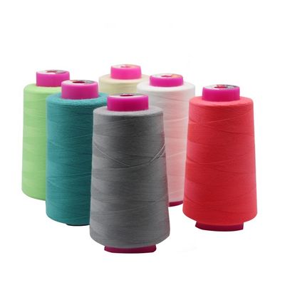 40/2 Cuenta de hilo de costura de Jean Color sólido hilo de costura de poliéster en 688 colores ricos