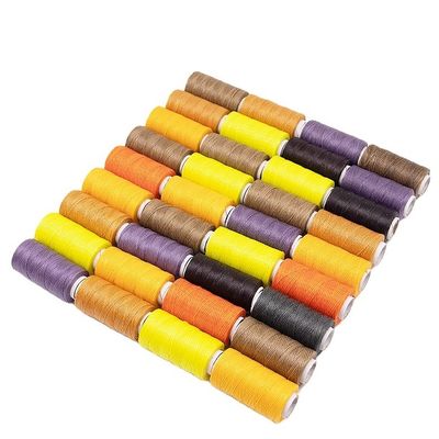 50M/Rol 0.6mm Cordón de costura a mano hilo de cera plana para zapatos de artesanía de cuero cinturón de bolsa