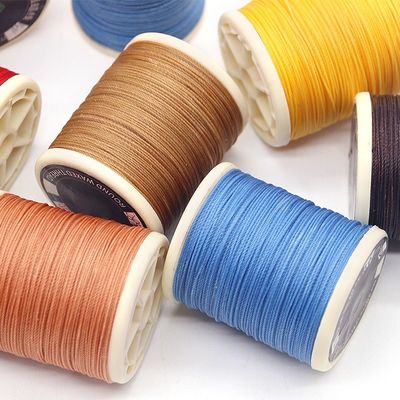 Material cónico Plástico de 80 m poliéster unido hilo redondo encerado para coser cuero