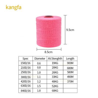 250d/16 hilo de cera plana para coser cuero con protección UV y 400G peso g/bola