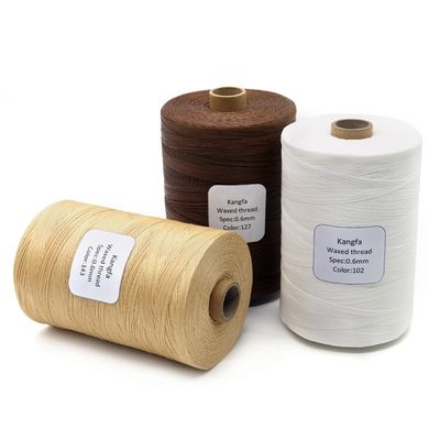 Filamento de poliéster de 150d de color resistente, de cera plana, adecuado para coser y tejer cuero