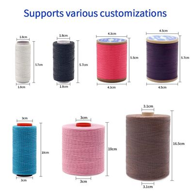 Filamento de poliéster de 150d de color resistente, de cera plana, adecuado para coser y tejer cuero
