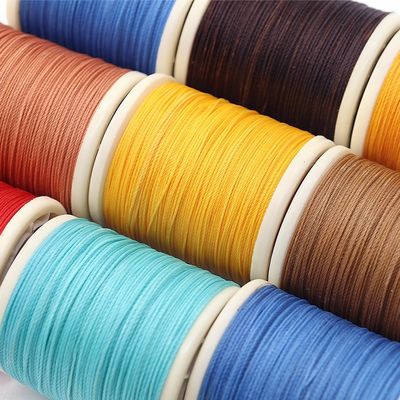 Tejido a mano 420D/3 Cuenta de hilos hilo de costura para bolso de cuero brazaletes de bricolaje 30 colores
