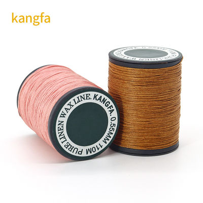 35 g de peso de plástico cono de lino hilo encerado para coser cuero 70m en material cono