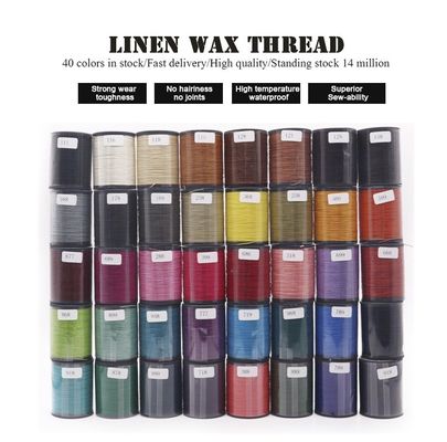35 g de peso de plástico cono de lino hilo encerado para coser cuero 70m en material cono
