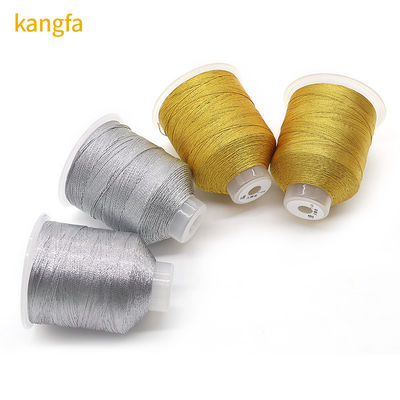 Cordón de joyería 100% poliéster plata de seda de hilo metálico con 3 hilos de colores múltiples