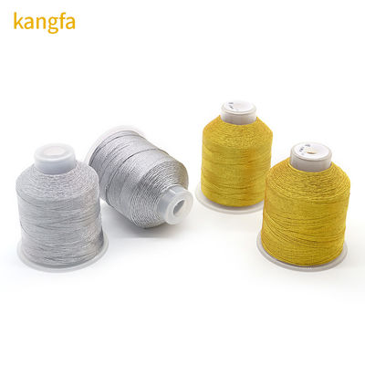 Cordón de joyería 100% poliéster plata de seda de hilo metálico con 3 hilos de colores múltiples