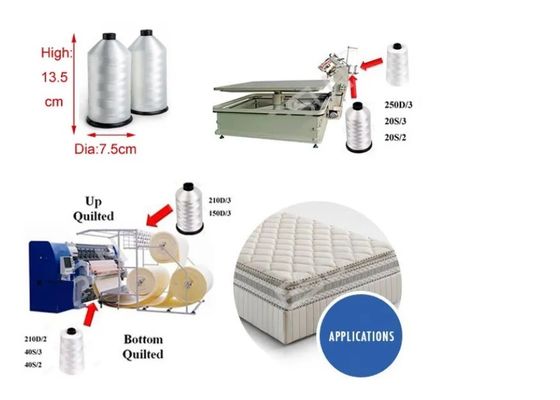 500 g de hilo blanco para costura de colchón 100% de poliéster