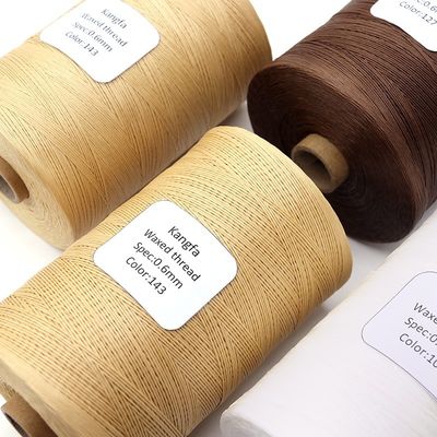 100% poliéster 1 kg de color Cosido a mano hilo de cera plana para artículos de cuero con 240 colores