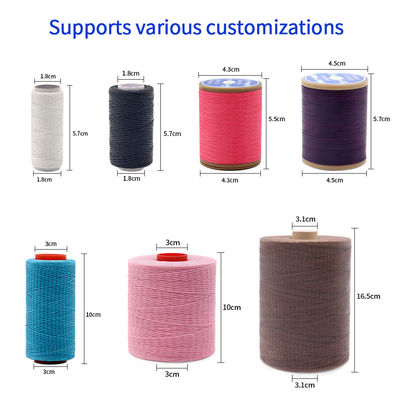 100% poliéster 1 kg de color Cosido a mano hilo de cera plana para artículos de cuero con 240 colores