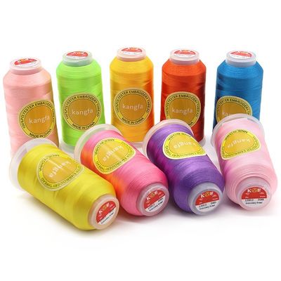 700 colores vibrantes para hilo de bordado de poliéster 120D/2 en materiales duros y gruesos