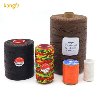 Nido trenzado de poliéster 100% negro de 0,6 mm 1 mm con cera plana para artículos de cuero