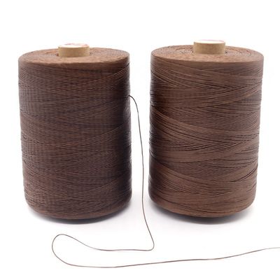 Nido trenzado de poliéster 100% negro de 0,6 mm 1 mm con cera plana para artículos de cuero