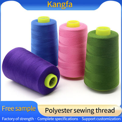 Bajo MOQ 40/2 5000yds Tintado Espínado 100% Poliéster hilo de costura para tejer a mano Durable