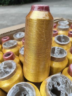 125g Material de cono 100% poliéster bordado metálico Hielo tipo MS Oro puro 150D 120D para tejer