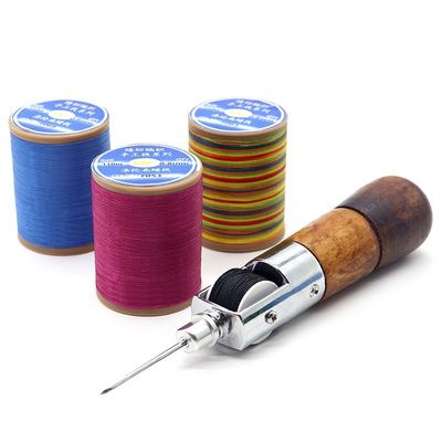 Líneas planas de cera plana 0,8 mm de cuero poliéster hilo encerado para herramienta de costura DIY hecha a mano
