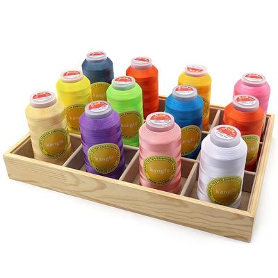 Filamento de bordado de costura de poliéster en 447 colores para bordados de seda de anclaje variado