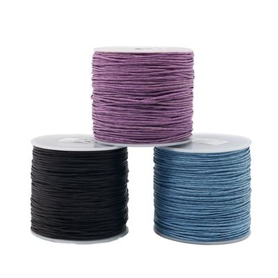 1 mm de algodón trenzado con hilo colorido hilo de cera para joyería de punto universal a mano