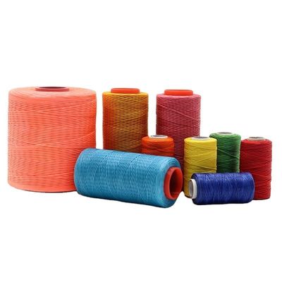 Art Craft hilo de cuero cosido a mano 0,8 mm 1 mm 100% poliéster hilo de cera plana para zapatos