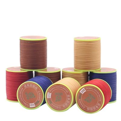 DIY de alta resistencia multicolor redondo de poliéster de costura de cuero de cera brazalete de hilo 3 Ply