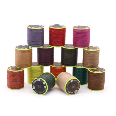 DIY de alta resistencia multicolor redondo de poliéster de costura de cuero de cera brazalete de hilo 3 Ply