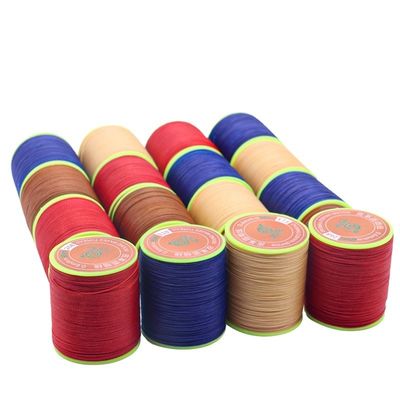 DIY de alta resistencia multicolor redondo de poliéster de costura de cuero de cera brazalete de hilo 3 Ply
