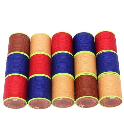 DIY de alta resistencia multicolor redondo de poliéster de costura de cuero de cera brazalete de hilo 3 Ply