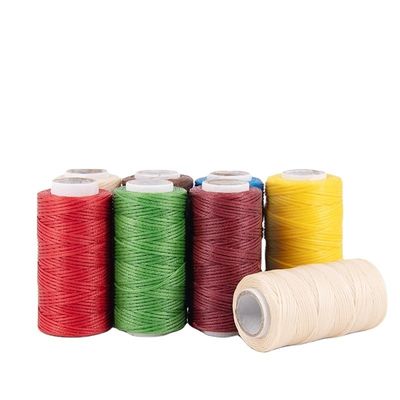 Tricotado 0.8MM 210D Core Spun Yarn High Tensile Polyester Fiber Flat Braided Wax Thread (hielo de cera trenzado plano de fibra de poliéster)