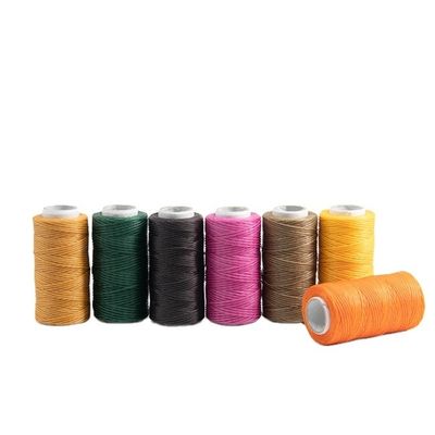 Tricotado 0.8MM 210D Core Spun Yarn High Tensile Polyester Fiber Flat Braided Wax Thread (hielo de cera trenzado plano de fibra de poliéster)