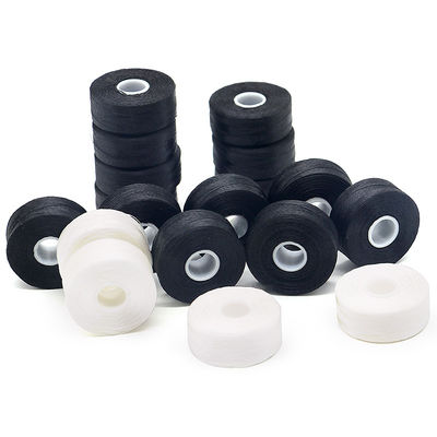 Sostenible Universal 144pcs/caja Blanco/Negro 75D/2 100% Poliéster Pre-enrollados Bobininas Hilados