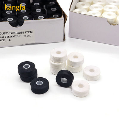 Sostenible Universal 144pcs/caja Blanco/Negro 75D/2 100% Poliéster Pre-enrollados Bobininas Hilados
