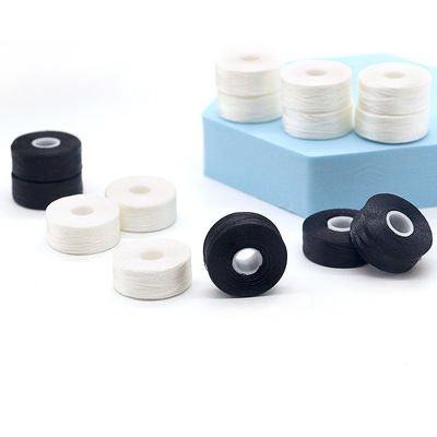 Sostenible Universal 144pcs/caja Blanco/Negro 75D/2 100% Poliéster Pre-enrollados Bobininas Hilados